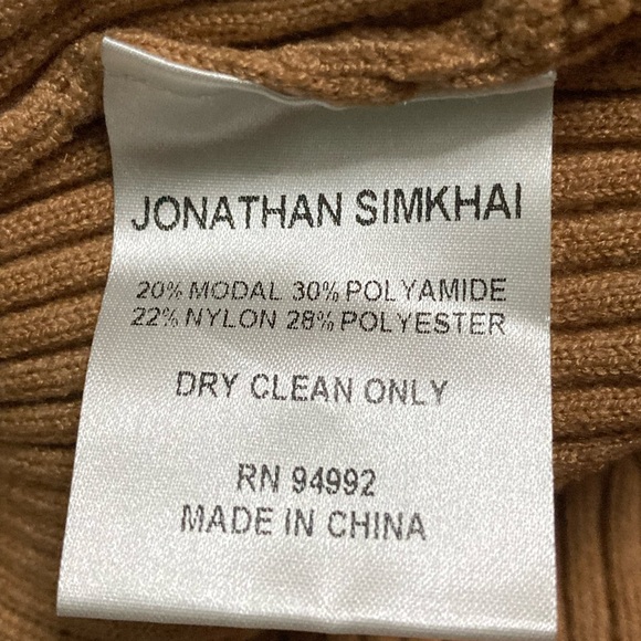 NWT Johnathan Simkhai Standard Danny Rib Knit Camel Joggers - Sz L - Picture 7 of 8